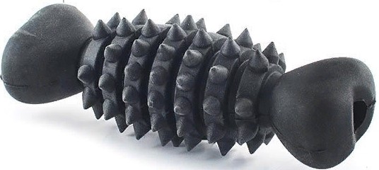 Кость резиновая "зубная щётка" чёрная 13см