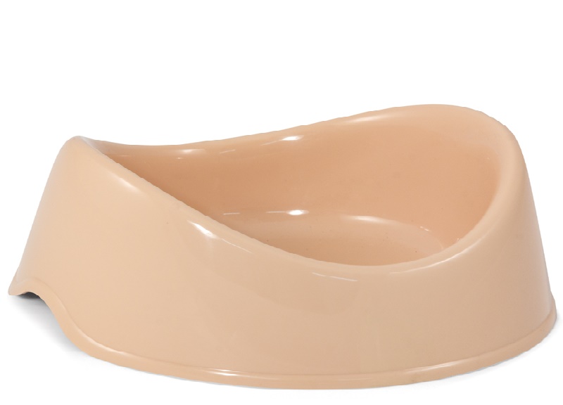 Миска пластиковая "Бисквит", бежевая, 0,4л