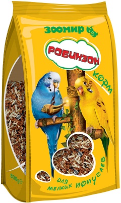 ЗООМИР "Робинзон" - корм д/мелких попугаев 800г