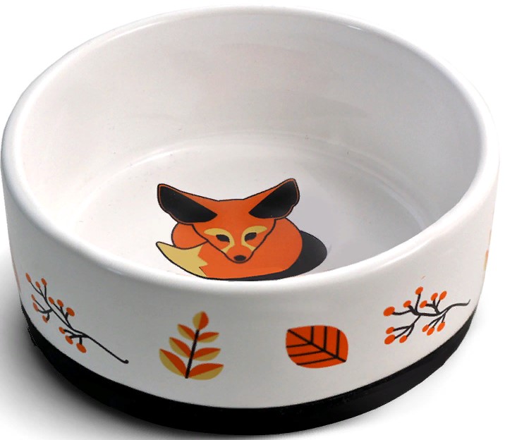 Миска керамическая на резинке "Лиса", 0,45л