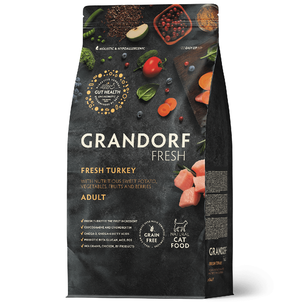 GRANDORF Fresh Cat ADULT Turkey&Sweet Potato индейка с бататом для кошек