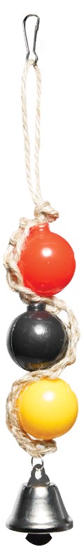Игрушка для птиц "Шарики с колокольчиком", 18х3см