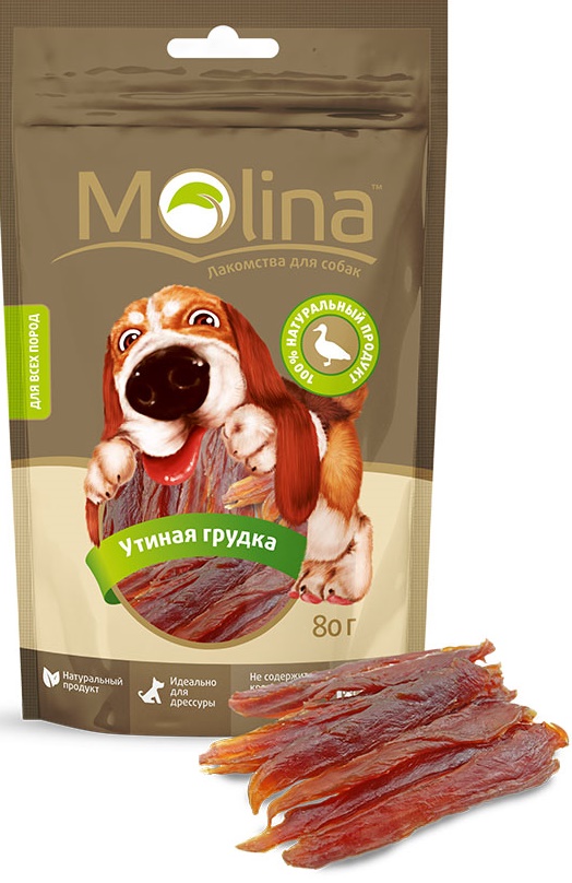 MOLINA лакомство для собак "Утиная грудка" 80г
