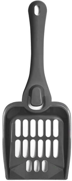 Совок для кошачьего туалета с креплением на бортик, серый, 255*95*45мм