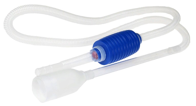 Сифон аквариумный синий с грушей А01-1001