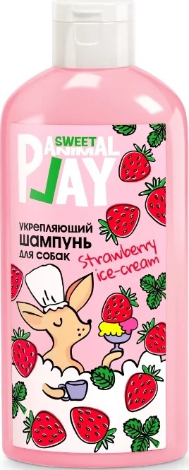 Шампунь Энимал Плэй Sweet д/собак укрепляющий Клубничное мороженое 300мл