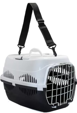 Переноска для животных "Спутник-1" с металлической дверцей+ремень (до 9кг) 29х43х27,5см