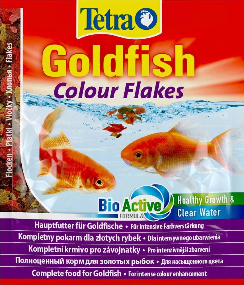 TetraGoldfish Colour Flakes корм в хлопьях для улучшения окраса золотых рыб 12г (пакет)