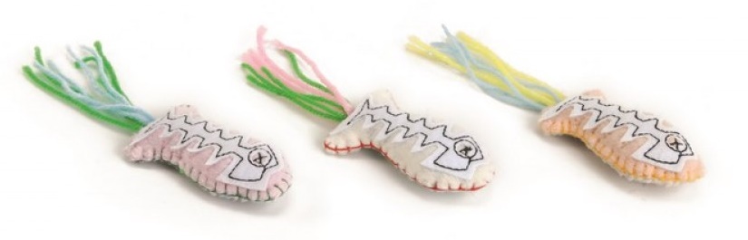 Beeztees 440452 Игрушка для кошек (птичка/рыбка/мешочек), плюш 1шт