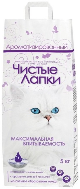 Наполнитель Чистые Лапки комкующийся Индийский бентонит 5кг ароматизированный