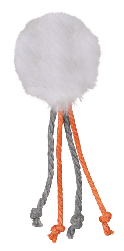 Игрушка для кошек "Меховой мяч с веревками"