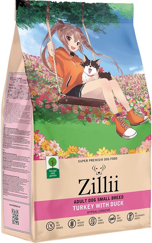ZILLII Adult Dog Small Breed корм для собак мелких пород Индейка с Уткой