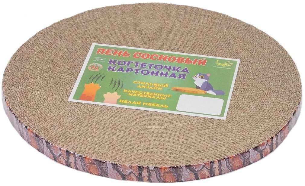 Когтеточка гофрокартонная ЧИП модель "ПЕНЬ СОСНОВЫЙ" с пропиткой