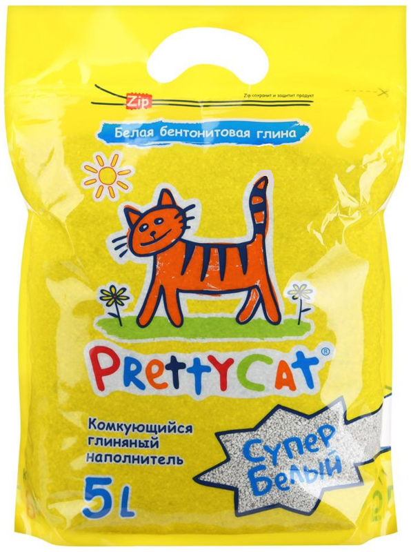 Наполнитель PrettyCat комкующийся Супер белый 5л
