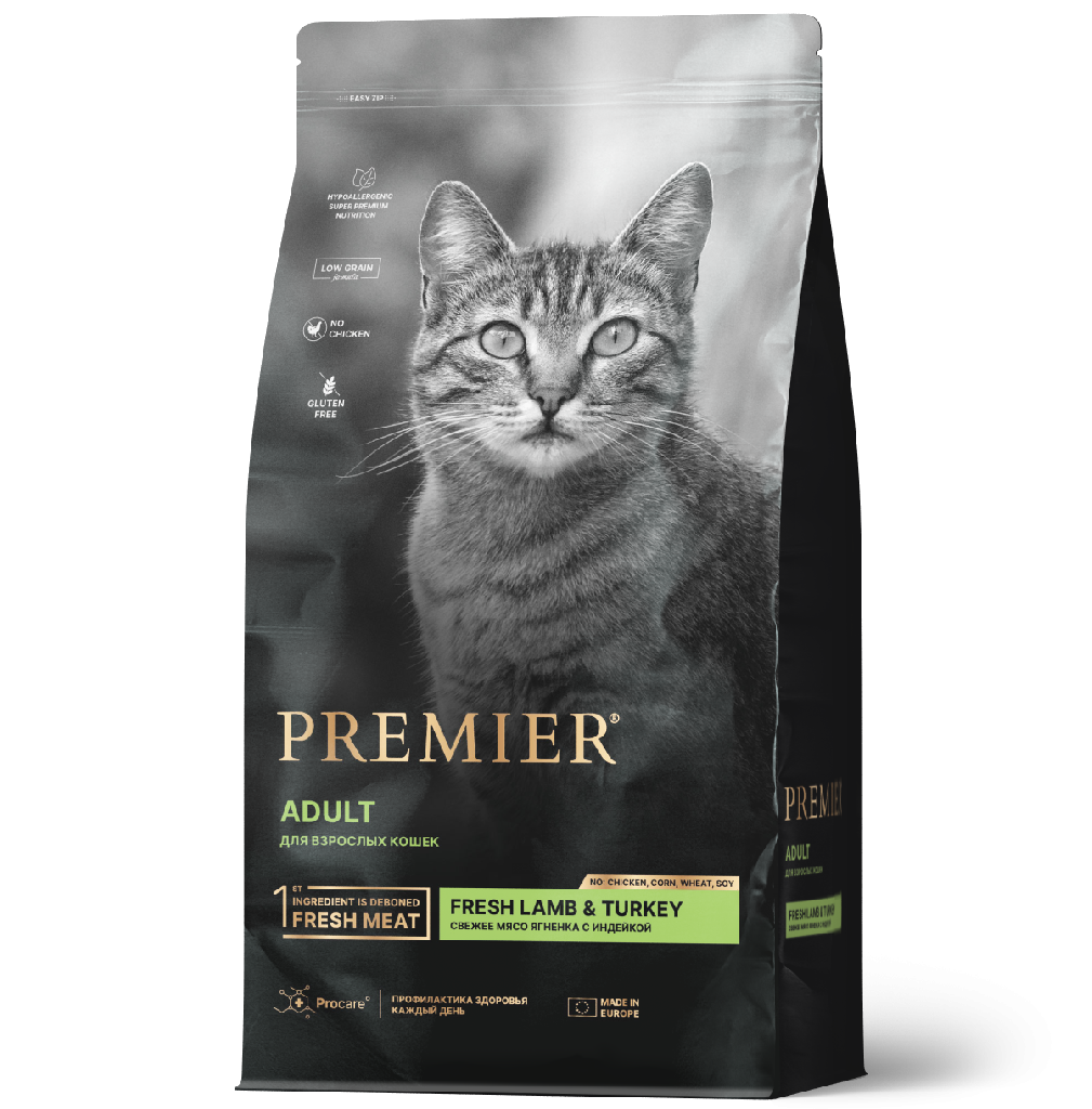 Premier для взрослых кошек Ягненок с индейкой*