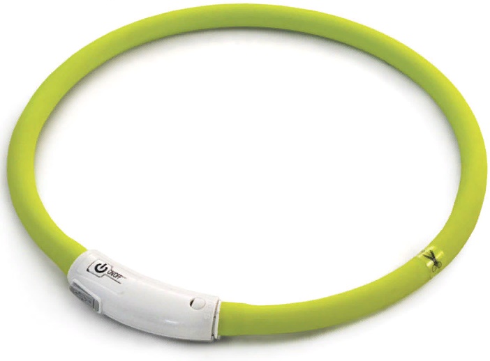 Ошейник светодиодный NIGHT CITY "Шнурок" S, салатовый, 10*500мм