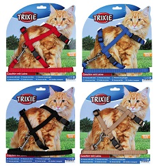 Шлейка с поводком для крупных кошек, 34-57см/13мм.