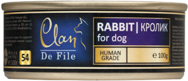 CLAN De File конс. д/собак 100 г Кролик № 54