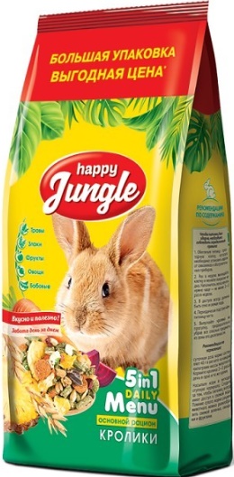 HAPPY JUNGLE Корм для кроликов 900г