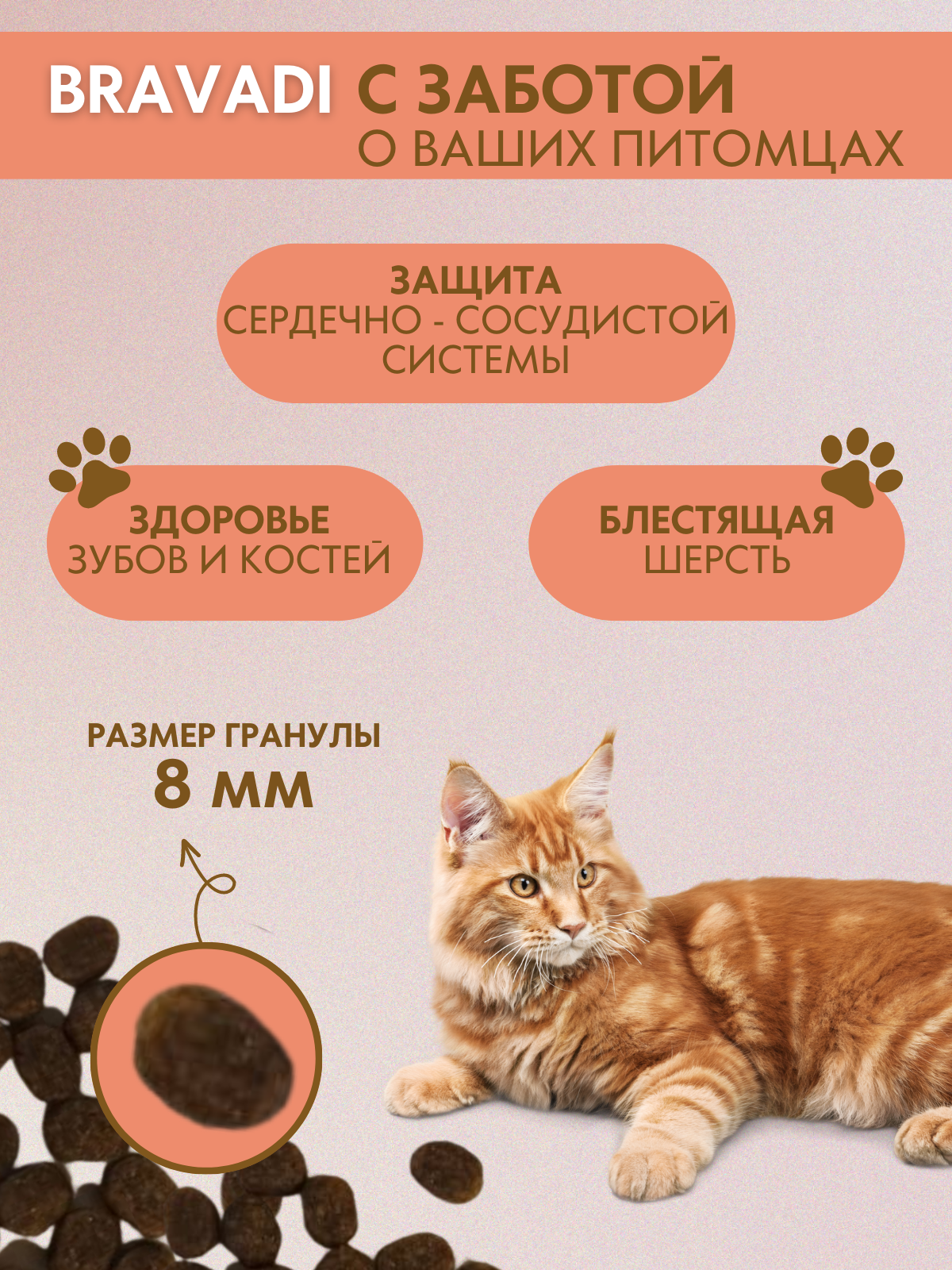 BRAVADI для взрослых кошек с ягненком и рисом