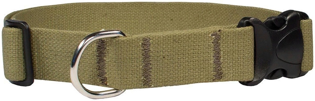 Ошейник брезентовый 25мм 1 слой обхват 35-60см Cotton plastic