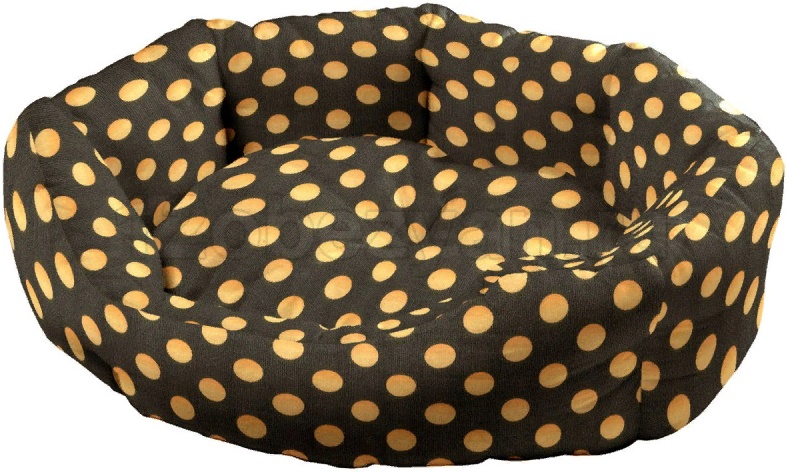 Подушка круглая с бортами DOMINO 45 для собак и кошек (Горох) 44*40*16см