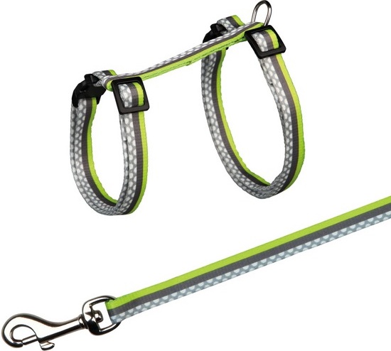 Шлейка с поводком для кошки Freshline Spot, нейлон, 27–45см/10мм, 1,20м