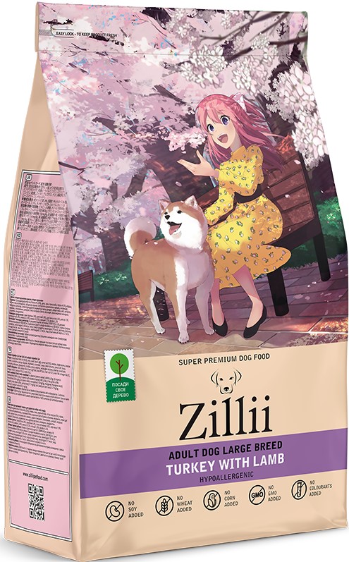 ZILLII Adult Dog Large Breed корм для собак крупных пород Индейка с Ягнёнком