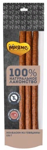 Мнямс лакомство д/собак Колбаски из говядины 135г