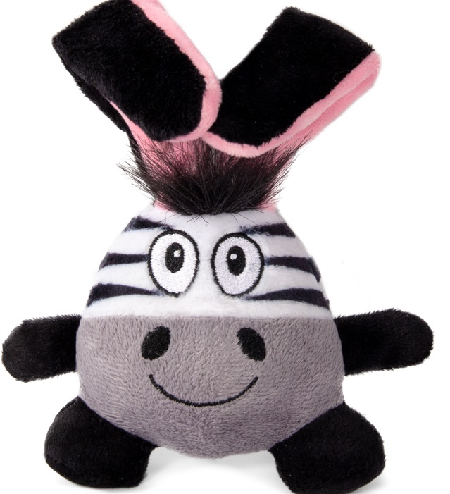 Игрушка для собак мягкая "Зебра-ушастик", d150мм