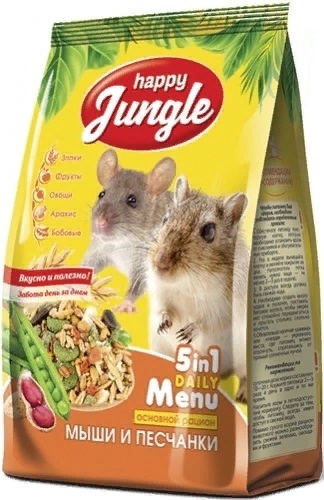 HAPPY JUNGLE Корм для мышей и песчанок 400г