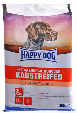 Хэппи Дог жевательные полоски Индейка 200г