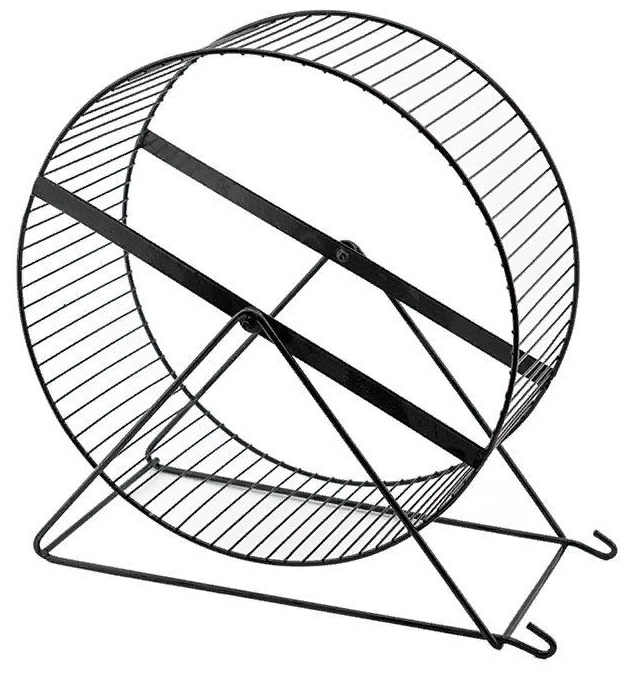 Колесо для грызунов d160 черное, металл (перекладины)