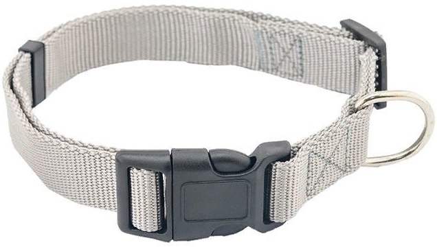 Ошейник "Евро" синтетический 25мм, обхват 45см-65см ТМ "ДАРЕЛЛ" (цвет стальной)