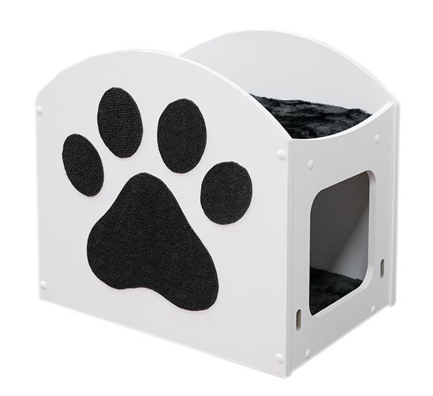 Настенный домик "Паркур", средний,закрытый, цвет-"Домино" (ЛМДФ, мех игр.,43*30*40,5)