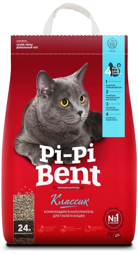 Наполнитель Pi-Pi-Bent Классик комкующийся д/кошек 10кг