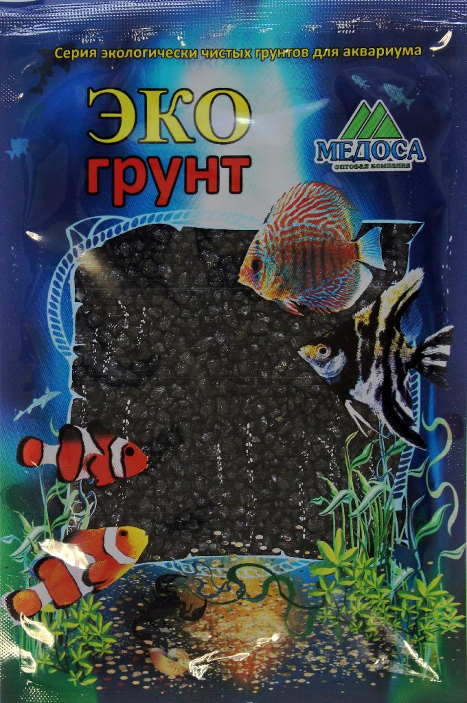 Цветная мраморная крошка 2-5 мм ЧЕРНАЯ (блестящая) 1кг