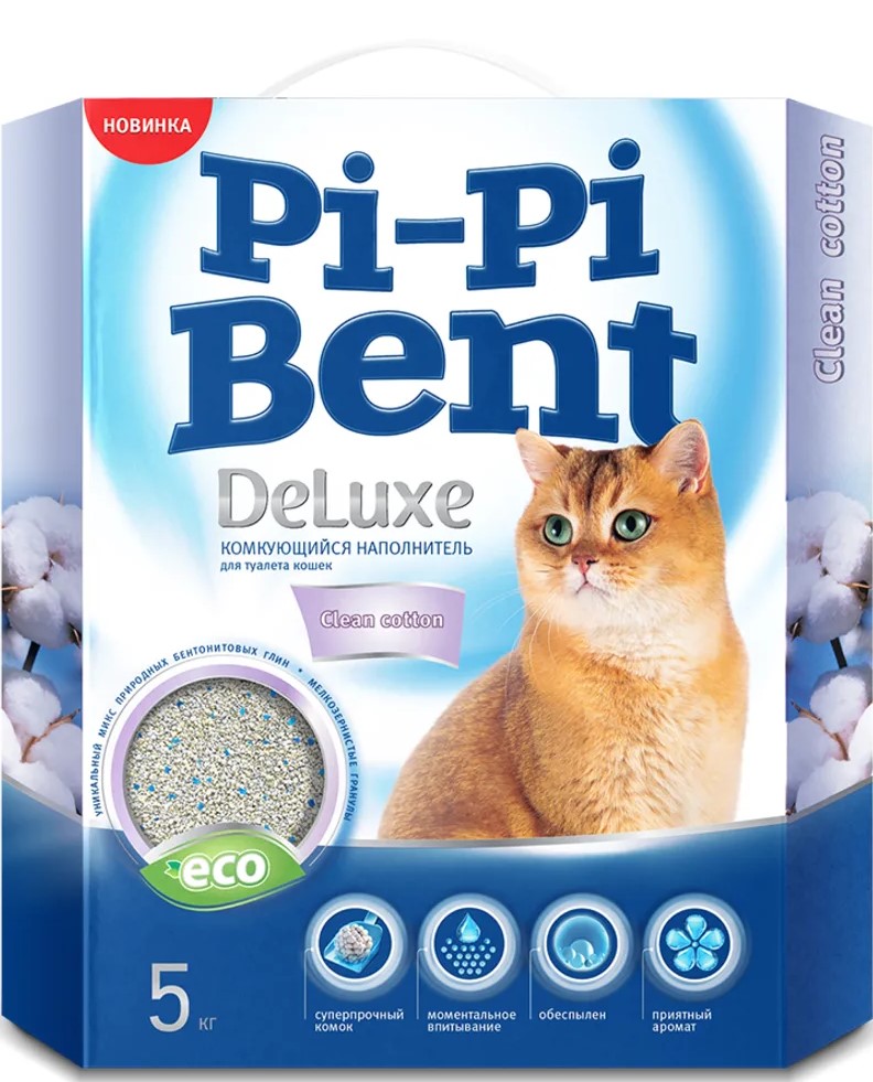 Наполнитель Pi-Pi-Bent Deluxe Clean Сotton 5кг
