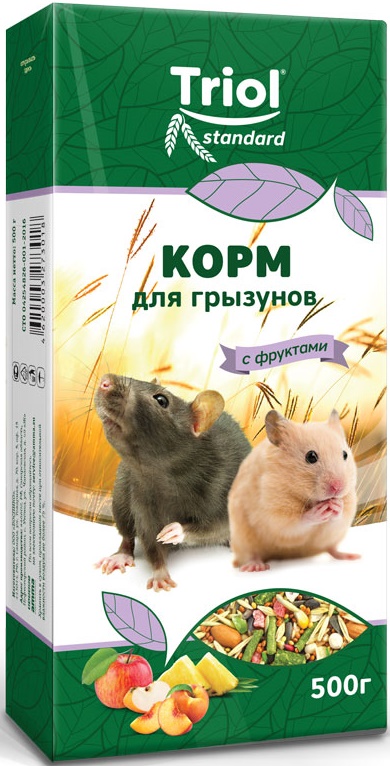 Корм Тriol Standard для грызунов с фруктами, 500г
