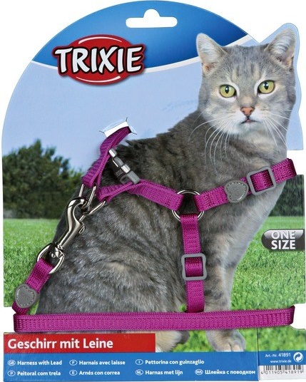 Шлейка с поводком для кошки "Premium", нейлон