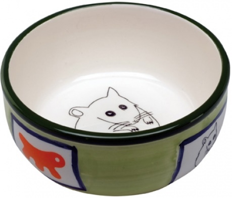 Миска керамическая для грызунов с декоративным рисунком 0,18л