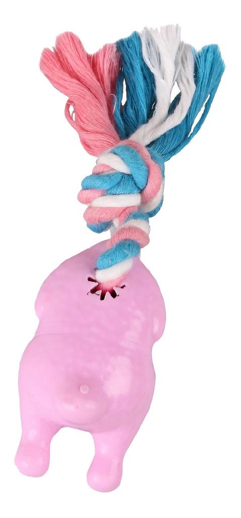 Игрушка для собак "Курица жареная на канате" розовая, 16см Beeztees