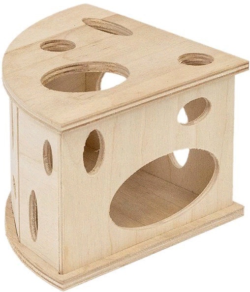 Домик д/мелк грызунов ЕСО модель "Сыр большой" деревянный 13*13*9см