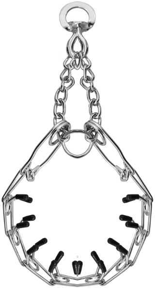 Ошейник-цепь строгий с пластиковыми колпачками, 3,5*550мм