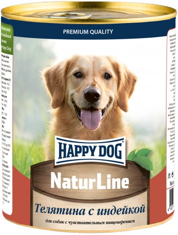 Хэппи Дог Natur Line конс.д/с Телятина с индейкой 0,97кг