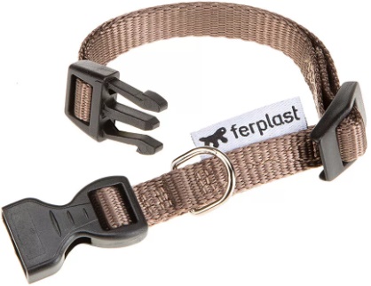 Ошейник CLUB C20/56 с пластиковым креплением, коричневый