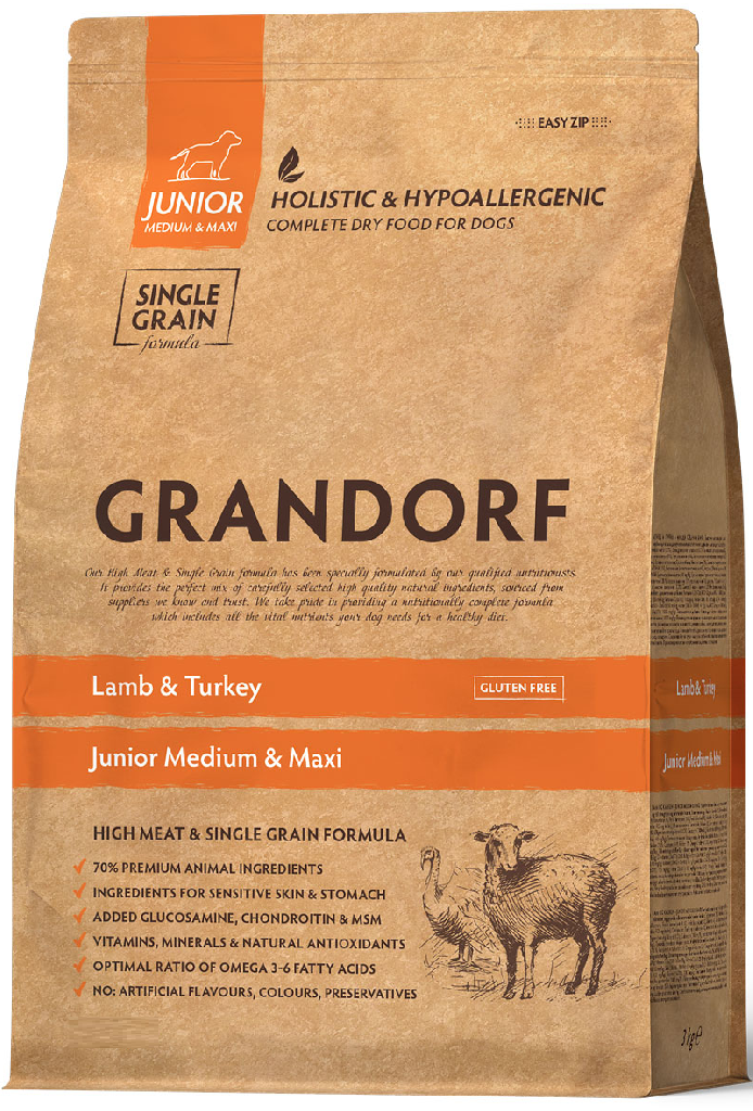 GRANDORF Ягненок с индейкой для Юниоров всех пород*